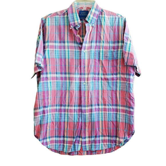 Lobo by Pendleton Collared Button Down Plaid Madras Shirt - Picture 1 of 2